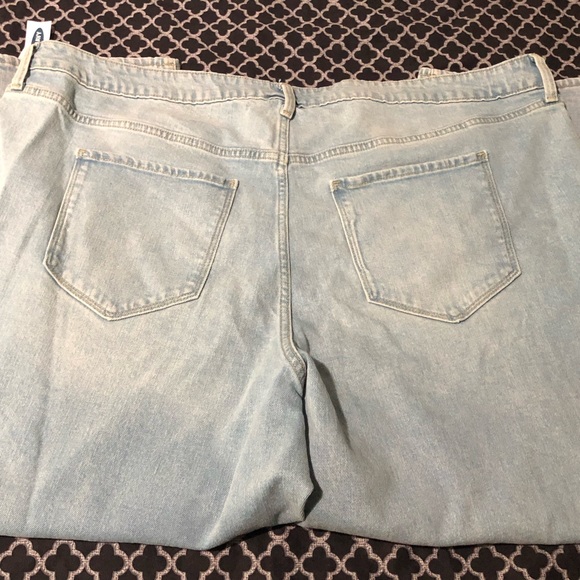 Old Navy Womens Boyfriend High Rise Denim Light Blue Distressed MoM Jeans Sz 24 - Picture 3 of 8